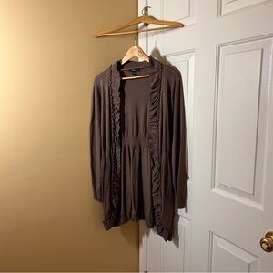 Brown Ruffled Cardigan
